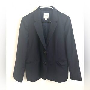 J.Crew Blazer Suiting Women’s Wool Size 14 Black Pinstriped Two Button #A7830